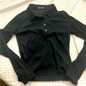 Black spring shirt, long sleeve